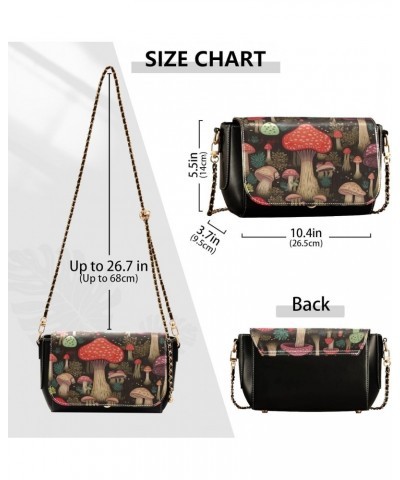 Colorful Mushrooms Crossbody Bag for Women Girls,Leather Cross Body Purses Chain Strap Handbags Shoulder Bag $20.39 Crossbody...