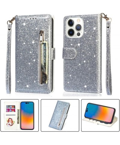 for Google Pixel 6 Magnetic Flip Sparkling Phone Case, Zipper Bag Protective Leather Case Rose Gold Pixel 6 pro Silver $15.86...