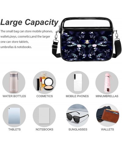 Floral-color-pattern Clear Crossbody Shoulder Purse Bag for Men Women, Stadium Clear Messenger Bag Style $13.99 Crossbody Bags