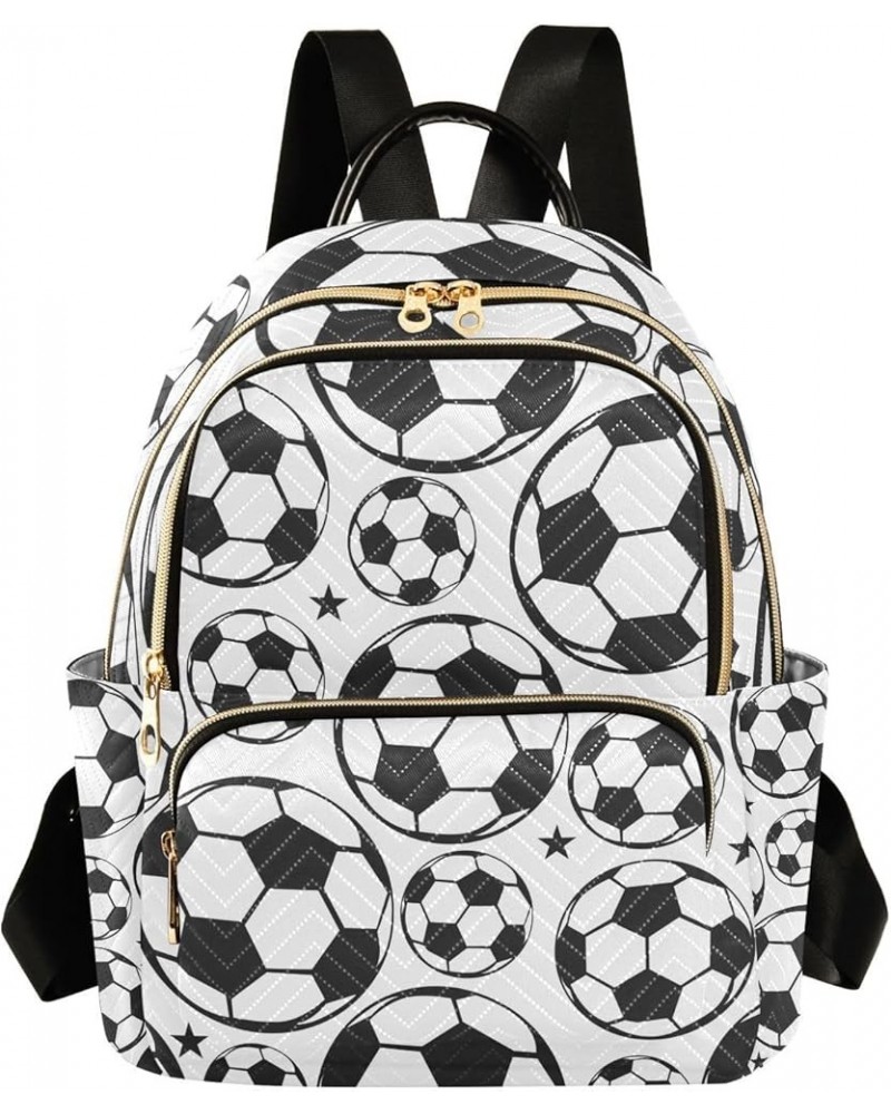 Small Backpack for Women Travel Bag Football Soccer Ball Daypack Purse Fashion Shoulder Bag Rucksack Small A324 $10.66 Backpacks