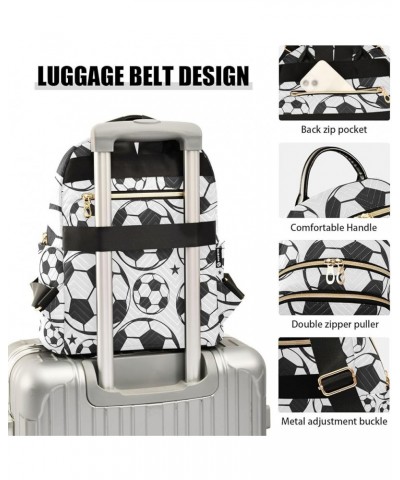 Small Backpack for Women Travel Bag Football Soccer Ball Daypack Purse Fashion Shoulder Bag Rucksack Small A324 $10.66 Backpacks