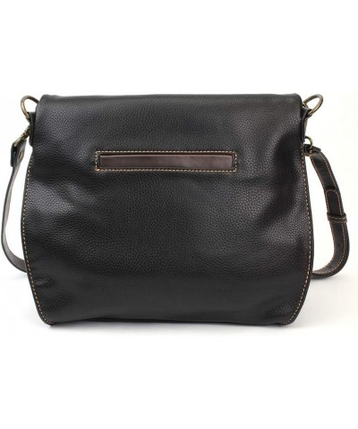 Charming Crossbody Bag With Flap Top and Zipper, Shoulder Handbag with Leather Keyfob - BLACK Wiener Dog $24.40 Crossbody Bags