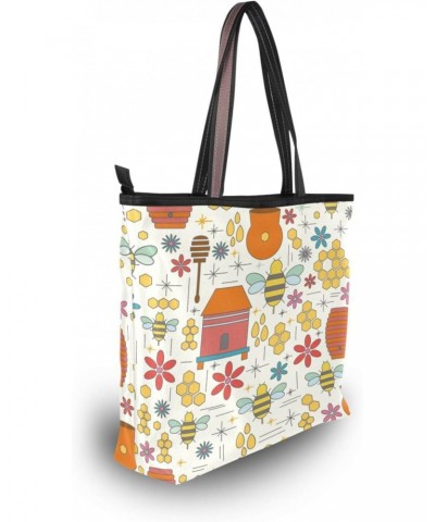 Bee House Women Tote Bag Handbag Large Capacity Shoulder Bags $10.19 Shoulder Bags