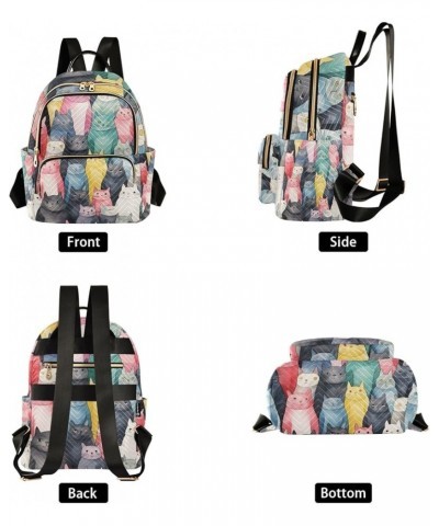 Mini Backpack Purse for Women, Colored Cat Travel Bag Casual Daypack Shoulder Bag Small $12.80 Backpacks