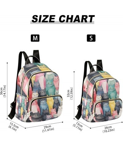 Mini Backpack Purse for Women, Colored Cat Travel Bag Casual Daypack Shoulder Bag Small $12.80 Backpacks