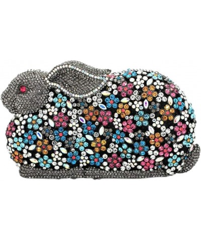 Womens Evening-Bag Chain Luxury Handbag Rhinestone Wedding Ladies Clutch-Purse Multi Rabbit Multi $62.22 Evening Bags