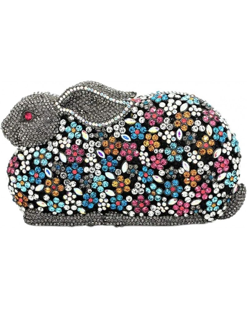 Womens Evening-Bag Chain Luxury Handbag Rhinestone Wedding Ladies Clutch-Purse Multi Rabbit Multi $62.22 Evening Bags