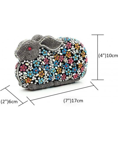 Womens Evening-Bag Chain Luxury Handbag Rhinestone Wedding Ladies Clutch-Purse Multi Rabbit Multi $62.22 Evening Bags