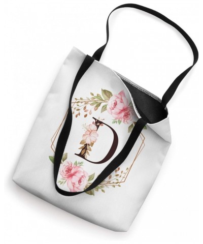 Initial D Letter Rose Flowers Monogram Personalized Gifts Tote Bag $9.18 Totes