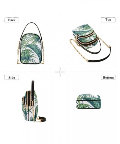 Green Banana Leaf Small Phone Wallet Bag PU Leather Quilted Totes Women Purse Bags Shoulder Handbag Women Green Banana Leaf $...