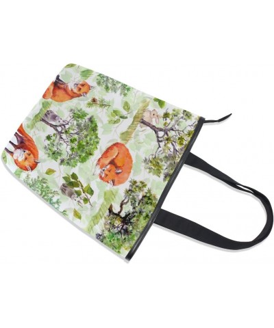 Tote Canvas Shoulder Bag Fox Hare Watercolor Womens Handbag $11.28 Shoulder Bags