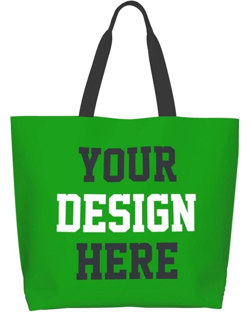 Custom Tote Bag Custom Bags With Logo Picture Travel Business Shopping Women Personalized Shoulder Bag Green $9.24 Totes