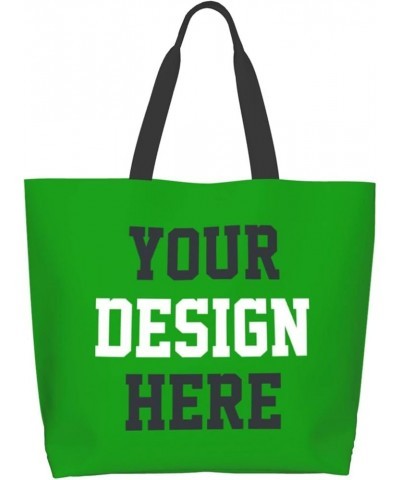 Custom Tote Bag Custom Bags With Logo Picture Travel Business Shopping Women Personalized Shoulder Bag Green $9.24 Totes