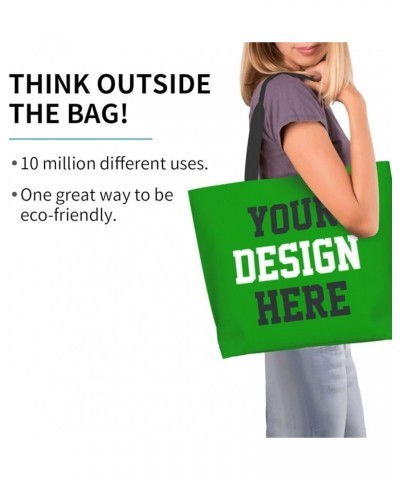 Custom Tote Bag Custom Bags With Logo Picture Travel Business Shopping Women Personalized Shoulder Bag Green $9.24 Totes