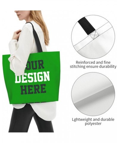 Custom Tote Bag Custom Bags With Logo Picture Travel Business Shopping Women Personalized Shoulder Bag Green $9.24 Totes