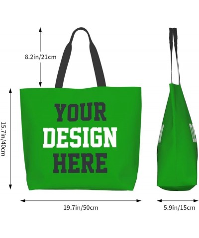 Custom Tote Bag Custom Bags With Logo Picture Travel Business Shopping Women Personalized Shoulder Bag Green $9.24 Totes