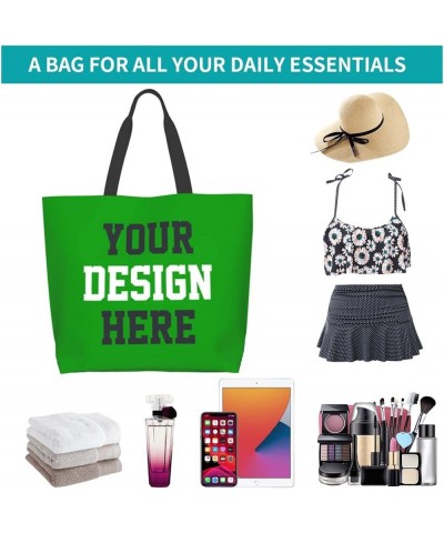 Custom Tote Bag Custom Bags With Logo Picture Travel Business Shopping Women Personalized Shoulder Bag Green $9.24 Totes