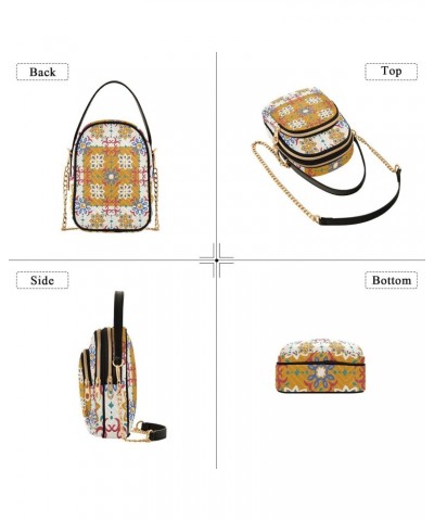 Small Crossbody Bags for Women Trendy Moroccan Mosaic Boho Flower Travel Sling Bag Women's Crossbody Handbags Satchel Bags $1...