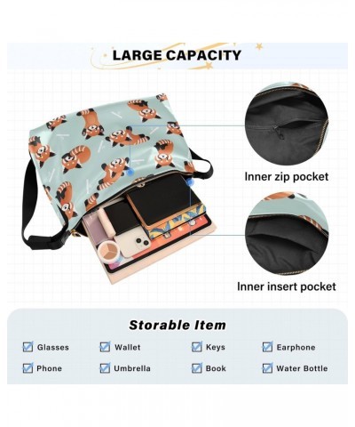 Cute Red Panda Bamboo Boys Cross Body Purses Waterproof Women's Shoulder Handbags Side Bag $19.46 Hobo Bags