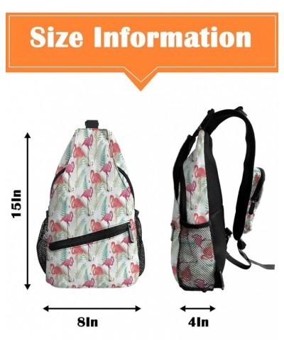 Crossbody Bags for Men Women Waterproof Sling Bag Shoulder Chest Bag Backpack Daypack for Hiking Travel Sports Running Flamin...