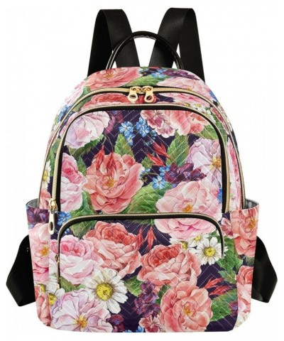 Roses White Daisy Blue Wild Flowers Women's Backpack Purse Causal Daypack Work Travel Business Trip Bag Shoulder Bag Small $2...