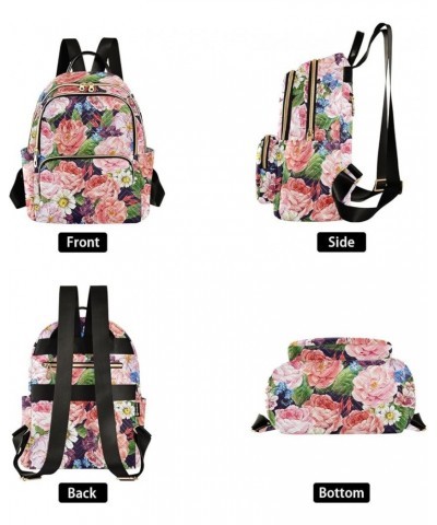 Roses White Daisy Blue Wild Flowers Women's Backpack Purse Causal Daypack Work Travel Business Trip Bag Shoulder Bag Small $2...