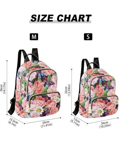 Roses White Daisy Blue Wild Flowers Women's Backpack Purse Causal Daypack Work Travel Business Trip Bag Shoulder Bag Small $2...