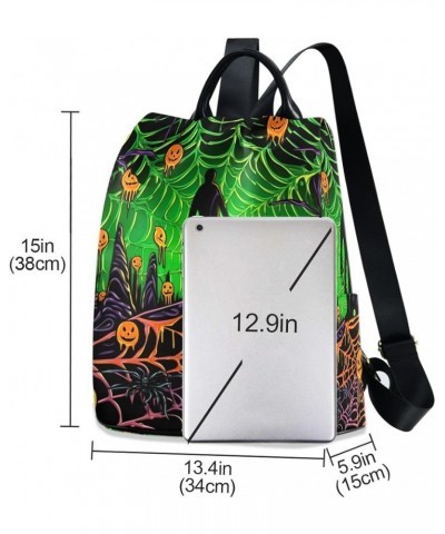 Cute Animals Print Backpack Purse for Women Anti Theft Back Zipper Fashion Casual Travel Bag Halloween Colorful Web $26.99 Ba...