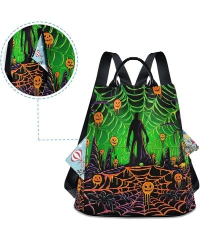 Cute Animals Print Backpack Purse for Women Anti Theft Back Zipper Fashion Casual Travel Bag Halloween Colorful Web $26.99 Ba...