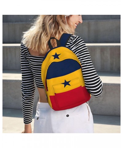 Flag Of Venezuela Print Unisex Canvas Bag Canvas Shoulder Pouch Pack Lightweight Backpack For Woman Lady Black Medium $23.06 ...