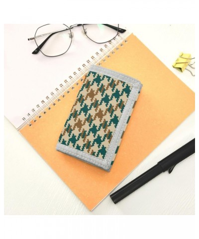 Houndstooth Gradient Slim Front Pocket Wallet RFID ID Card Holder Cute Small Wallet with Keychian for Women Kids one size Tho...