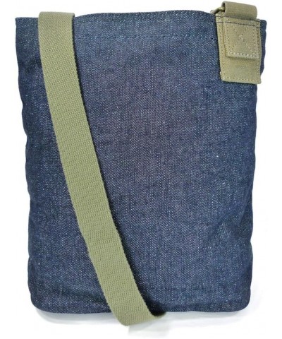 Canvas Denim handbags with Teal Paw Print Key-fob Coin Purse Small Crossbody_navy Teal Paw $31.34 Crossbody Bags