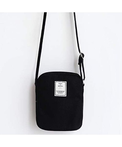 ZLMBAGUS Women Small Wallet Bag Mini Shoulder Crossbody Purse Canvas Phone Coin Purse Bag Black $10.60 Crossbody Bags