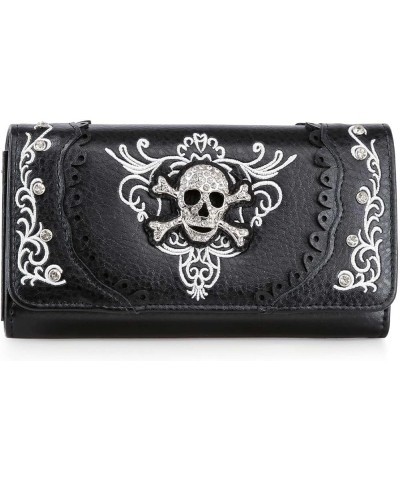 Rhinestone Bling Small Accordion Wallet Vegan Leather for Women for Cash Coin (5734 (Rings)) Black(8288) $8.26 Wallets