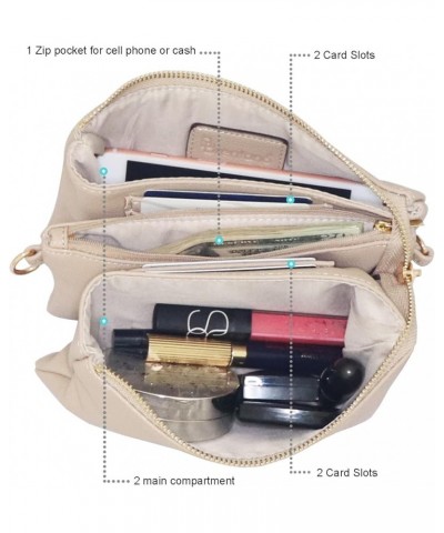 Vegan Leather Multi-Pocket Crossbody Purse/Clutch with Card Slots, Removable Wristlet & Adjustable Shoulder Strap Gold $11.48...