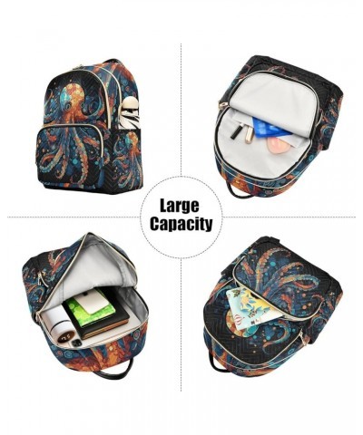 Cute Octopus Colorful Mini Backpack Purse for Women Travel Bag Fashion Daypack Back Pack Shoulder Bag Multicolor Medium $17.6...