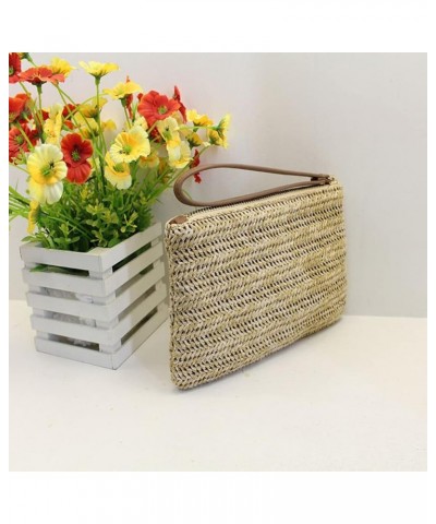 1pc Straw Clutch Purses Summer Beach Straw Zipper Clutch Bag Bohemian Wristlet for Women 2 $8.81 Totes