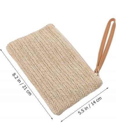 1pc Straw Clutch Purses Summer Beach Straw Zipper Clutch Bag Bohemian Wristlet for Women 2 $8.81 Totes