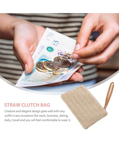 1pc Straw Clutch Purses Summer Beach Straw Zipper Clutch Bag Bohemian Wristlet for Women 2 $8.81 Totes