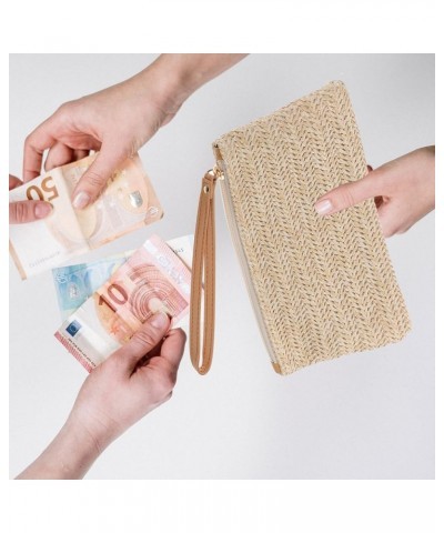 1pc Straw Clutch Purses Summer Beach Straw Zipper Clutch Bag Bohemian Wristlet for Women 2 $8.81 Totes