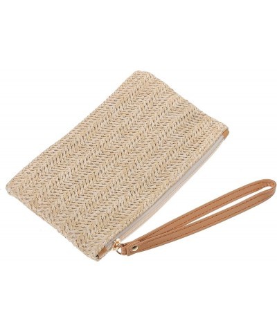 1pc Straw Clutch Purses Summer Beach Straw Zipper Clutch Bag Bohemian Wristlet for Women 2 $8.81 Totes