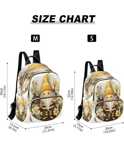 Flower Honey Gnome Quilted Backpack for Women Travel Bags Shoulder Bag Purse for Daily Nurse Work S Medium $18.28 Backpacks