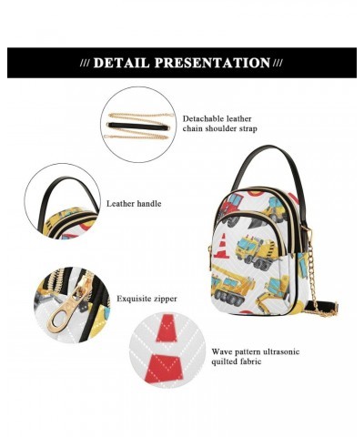 Vehicle Cell Phone Purse Toy Truck Roadblock Sign Crossbody Handbag Durable Shoulder Bag Sturdy Travel Pouch Compact Chic Bag...