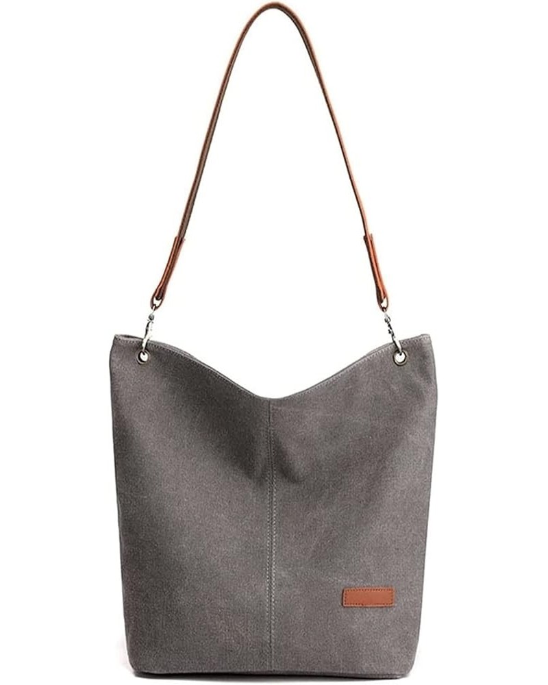 Everyday Large Tote Bag Canvas Shoulder Bag Ladies Handbags Top-Handle Bags Shopping Bag (Color : Black) Gray $38.92 Totes