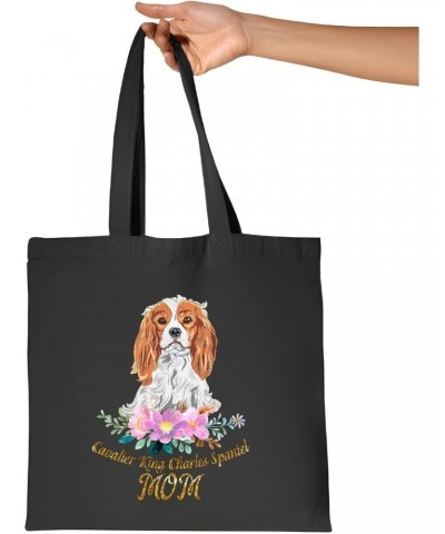 Funny Gift for Cavalier King Charles Spaniel Lover Cute Loyal Animal Mommy Mom Navy Black Multicolor Canvas Tote Bag $13.05 T...