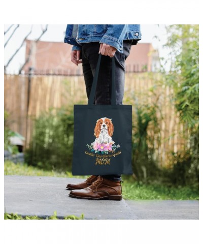 Funny Gift for Cavalier King Charles Spaniel Lover Cute Loyal Animal Mommy Mom Navy Black Multicolor Canvas Tote Bag $13.05 T...