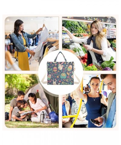 Colorful Bunny and Eggs Pattern Series Women's Tote Handbags Top Handle Satchel Shoulder Bag Crossbody Bag S $12.30 Totes