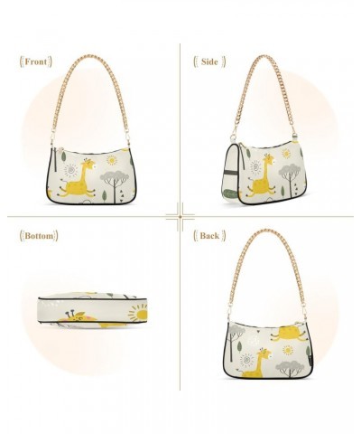 Clutch Shoulder Bags Tote Evening Purse Handbags for Women Hobo Bags Cartoon Giraffe Sun Cloud with Zipper Closure $13.76 Totes