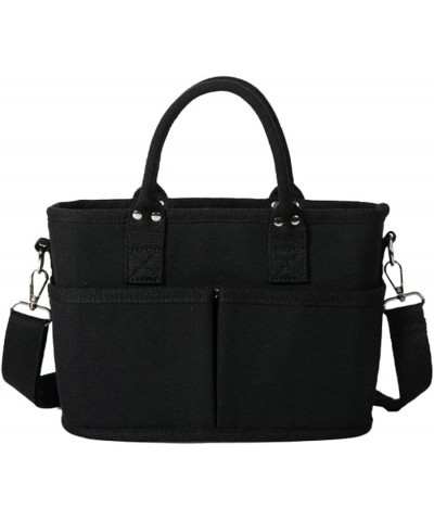 Canvas Tote Bag for Women Casual Hobo Shoulder Bag Multi-Pockets Crossbody Hobo Bag Canvas Messenger Work Bag Black $20.94 Totes