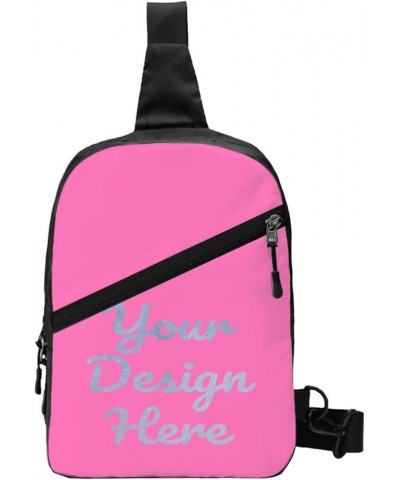 Custom Chest Bags Personalized Chest Bags Design Your Own Mens Shoulder Bag Customized Gifts Funny Chest Bags Pink $9.68 Totes